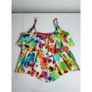 Maxine of Hollywood Tankini Top Layered Size 18
